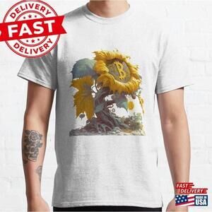 Bitcoin Sunflower Crypto Aesthetic Graphic Unisex T-Shirt